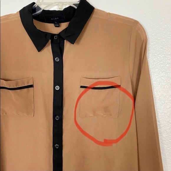 mine Semi-sheer Shirt Brown Black Size L - Picture 5 of 7